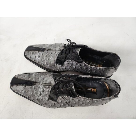 Stacy Adams Mens Roselli Oxford Shoes Size 9M Gray Textured Leather Lace Up - Picture 3 of 12